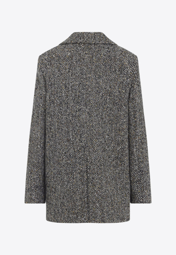 Short Single-Breasted Wool Coat