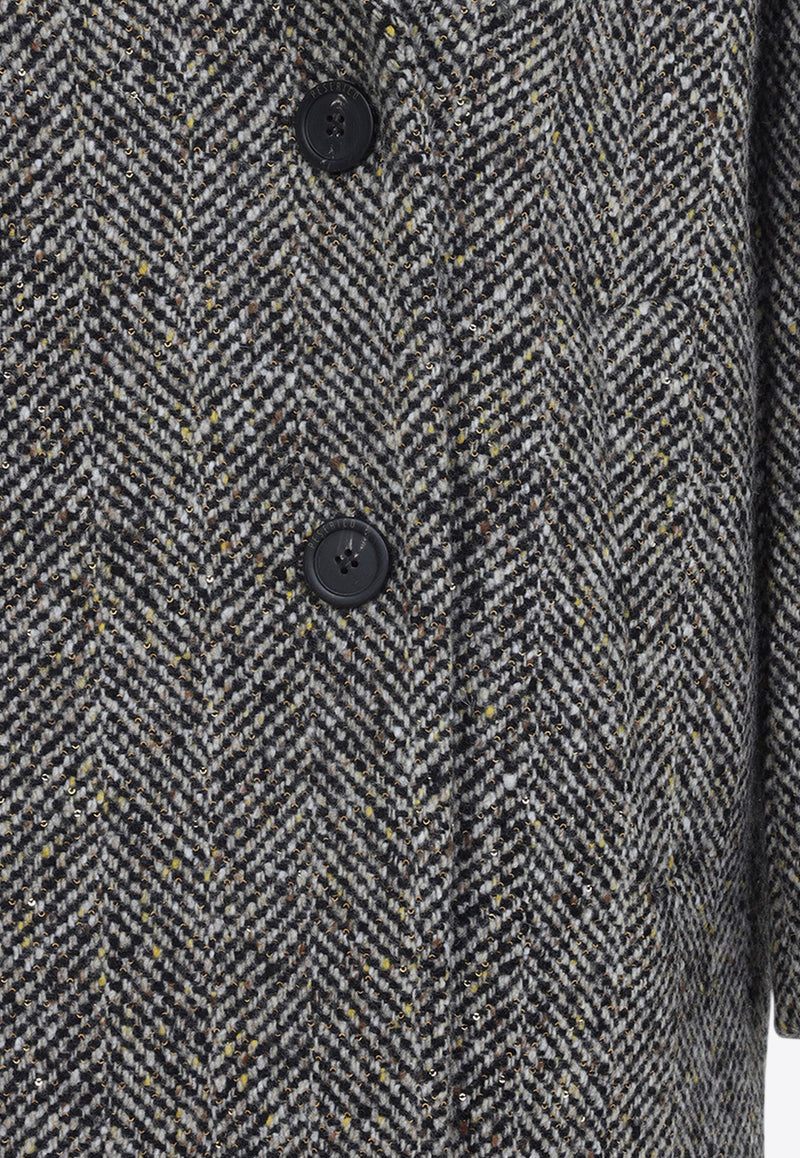 Short Single-Breasted Wool Coat