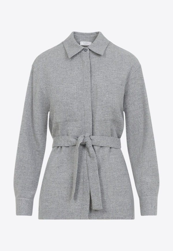 Flannel Shirt with Matching-Belt