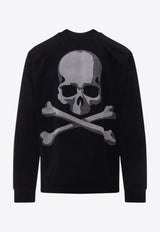 Velour Long-Sleeved Skull T-shirt