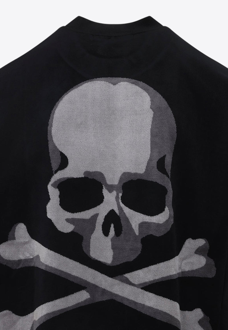 Velour Long-Sleeved Skull T-shirt