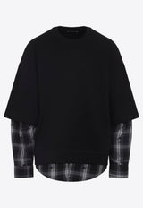 Layered Sweatshirt with Check-Pattern