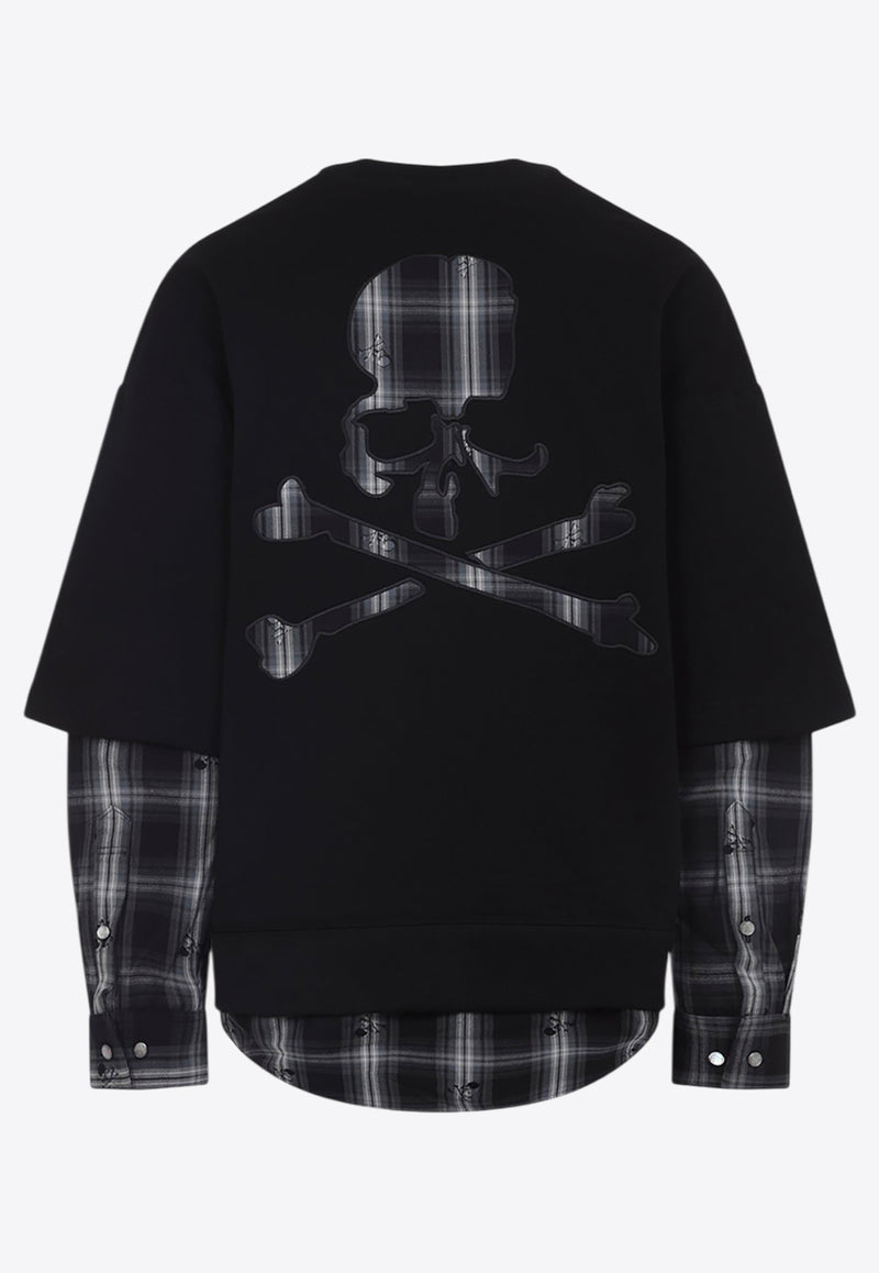 Layered Sweatshirt with Check-Pattern
