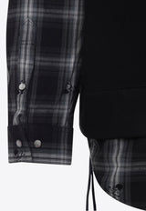 Layered Sweatshirt with Check-Pattern