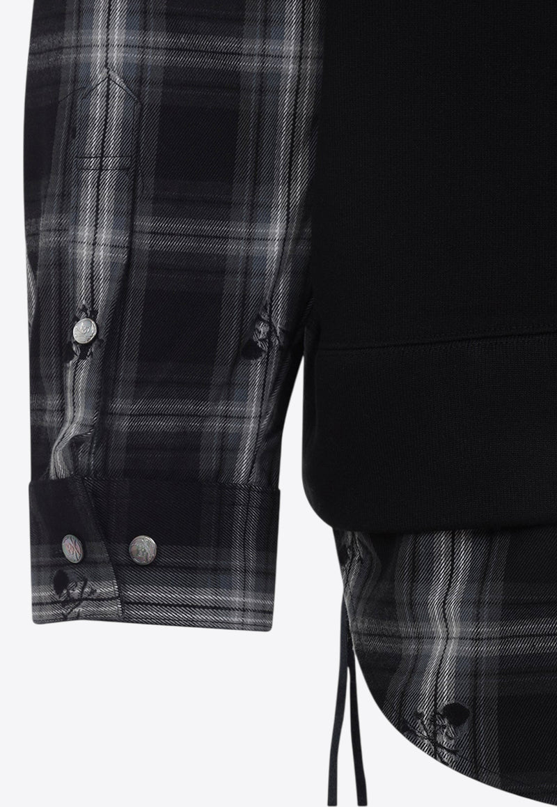 Layered Sweatshirt with Check-Pattern