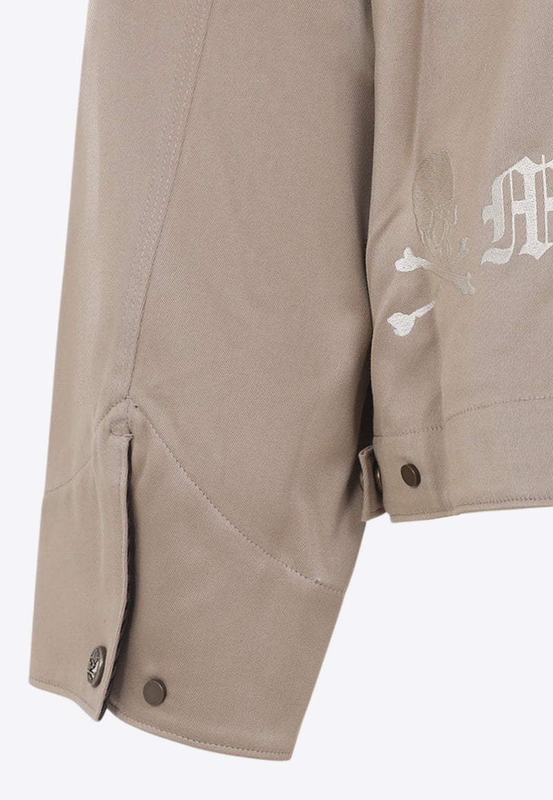 Aviator Jacket with Skull-Print