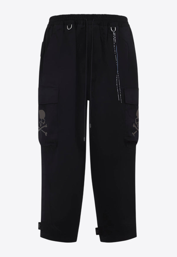 Wide Cargo Pants with Skull-Print