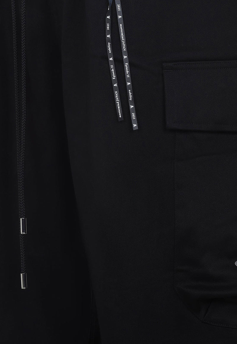 Wide Cargo Pants with Skull-Print