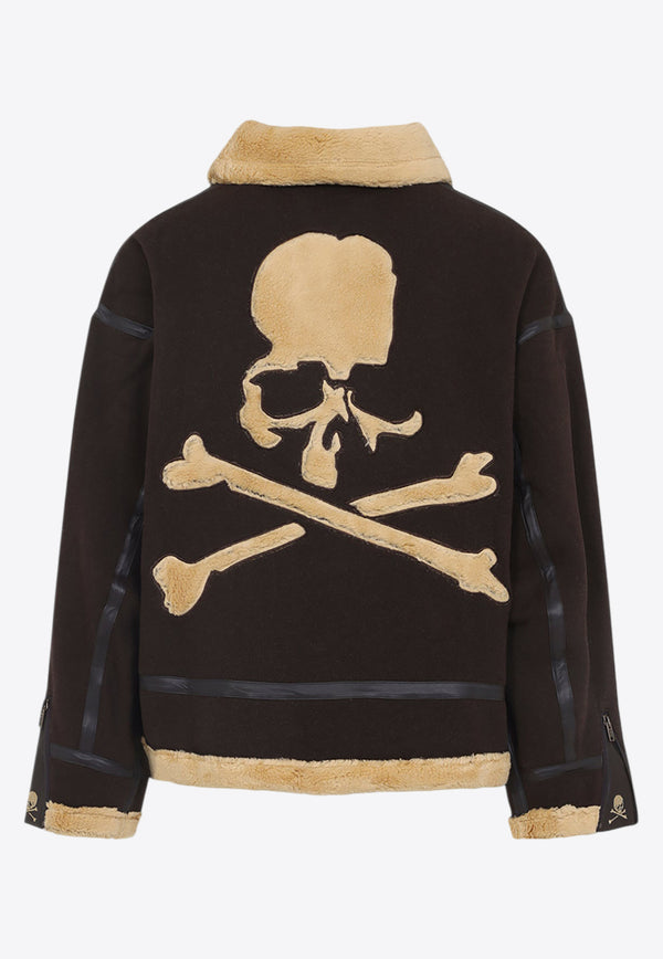 Embroidered-Skull Muton Jacket