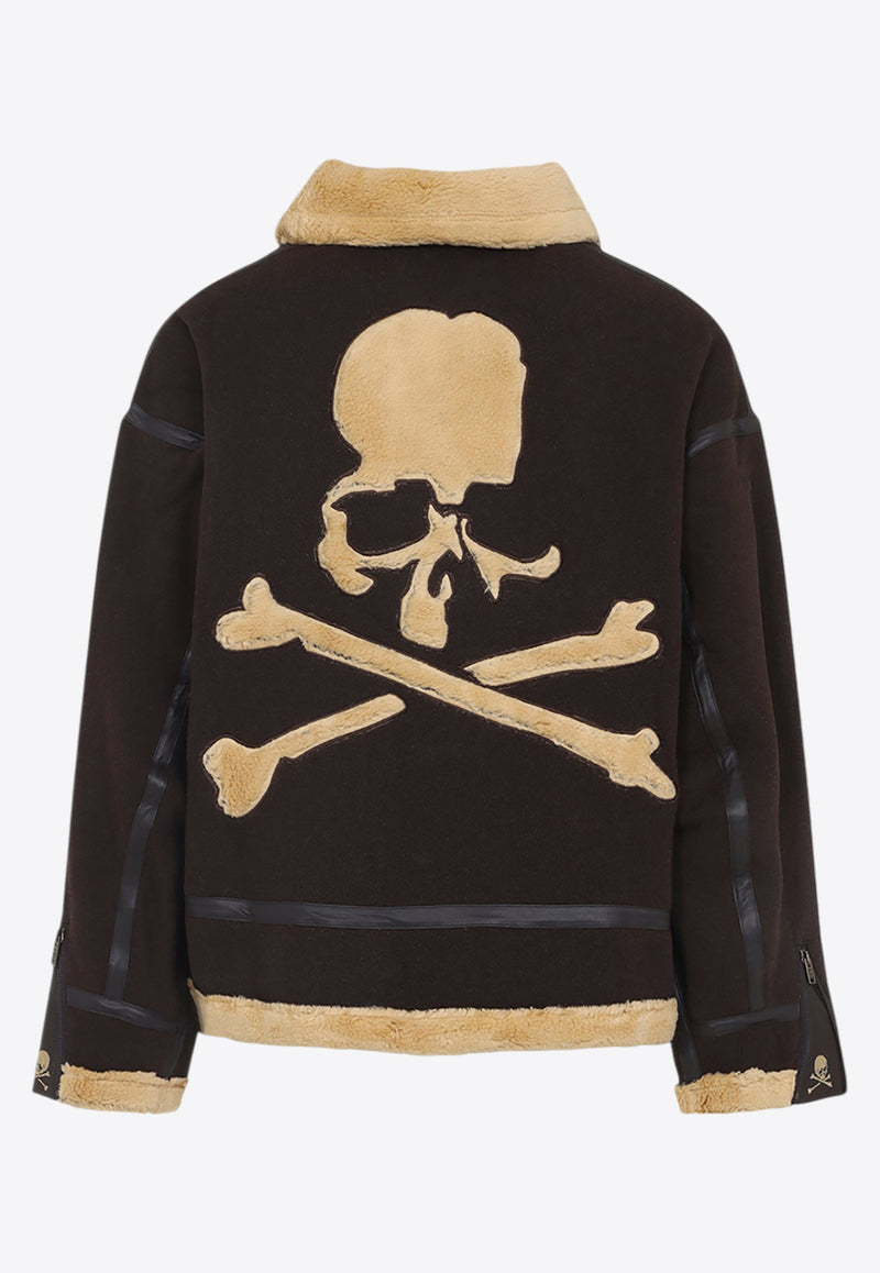 Embroidered-Skull Muton Jacket