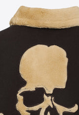 Embroidered-Skull Muton Jacket