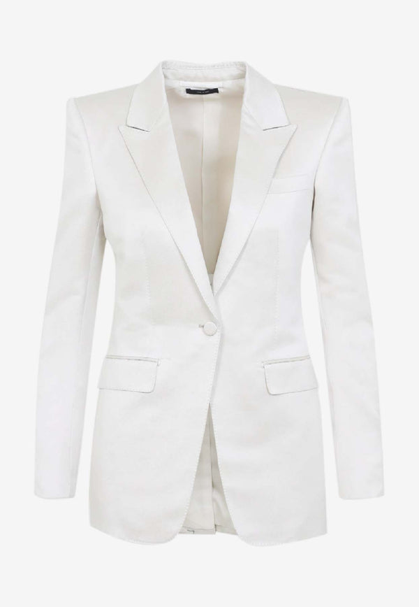 Single-Breasted Satin Blazer