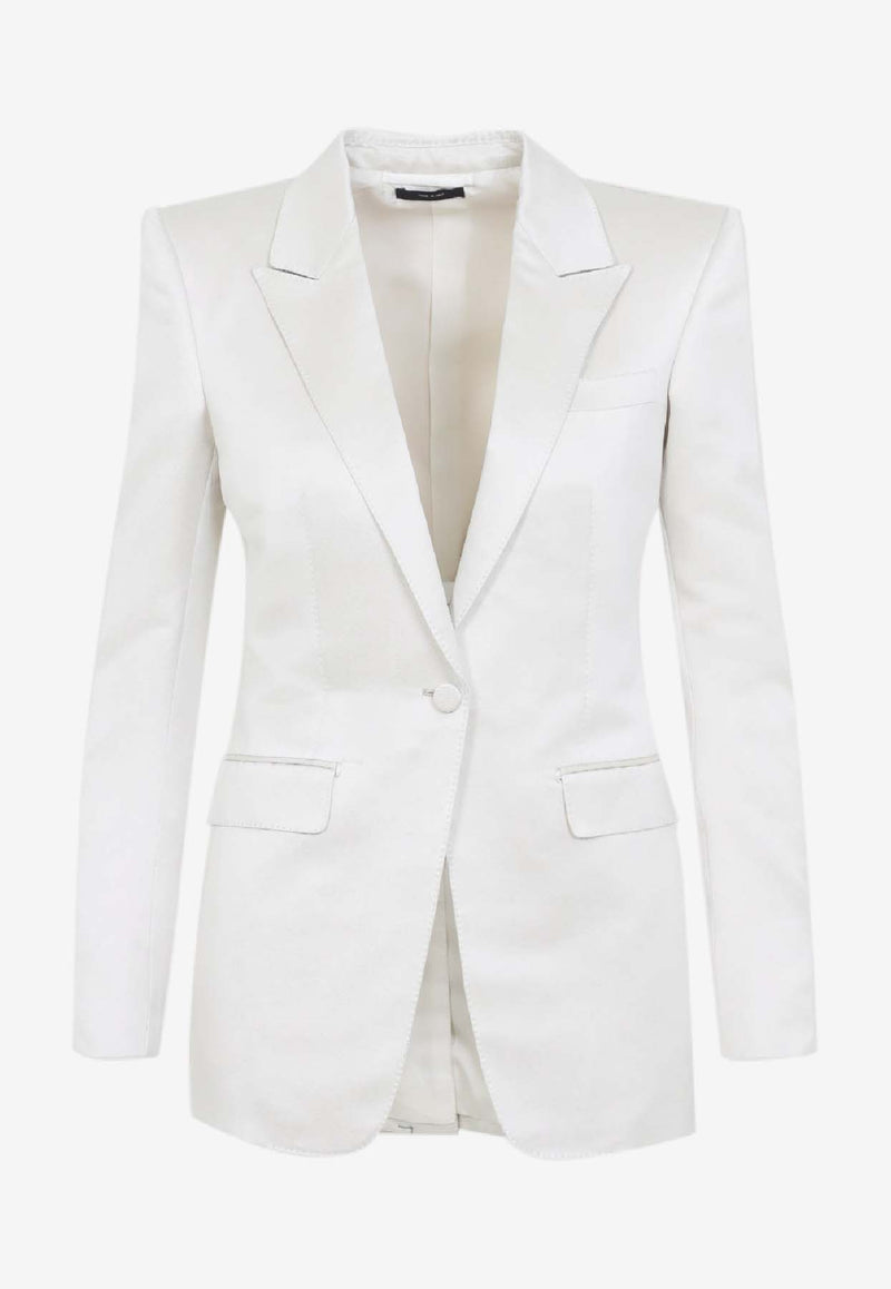 Single-Breasted Satin Blazer