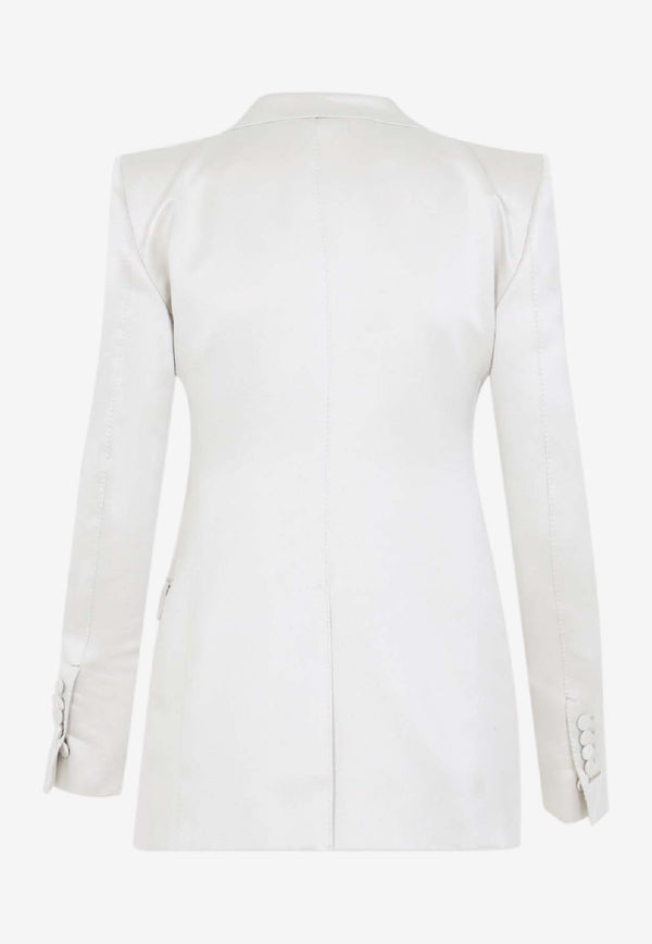 Single-Breasted Satin Blazer