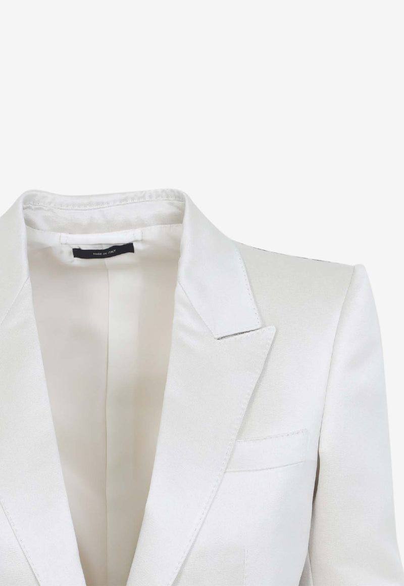 Single-Breasted Satin Blazer