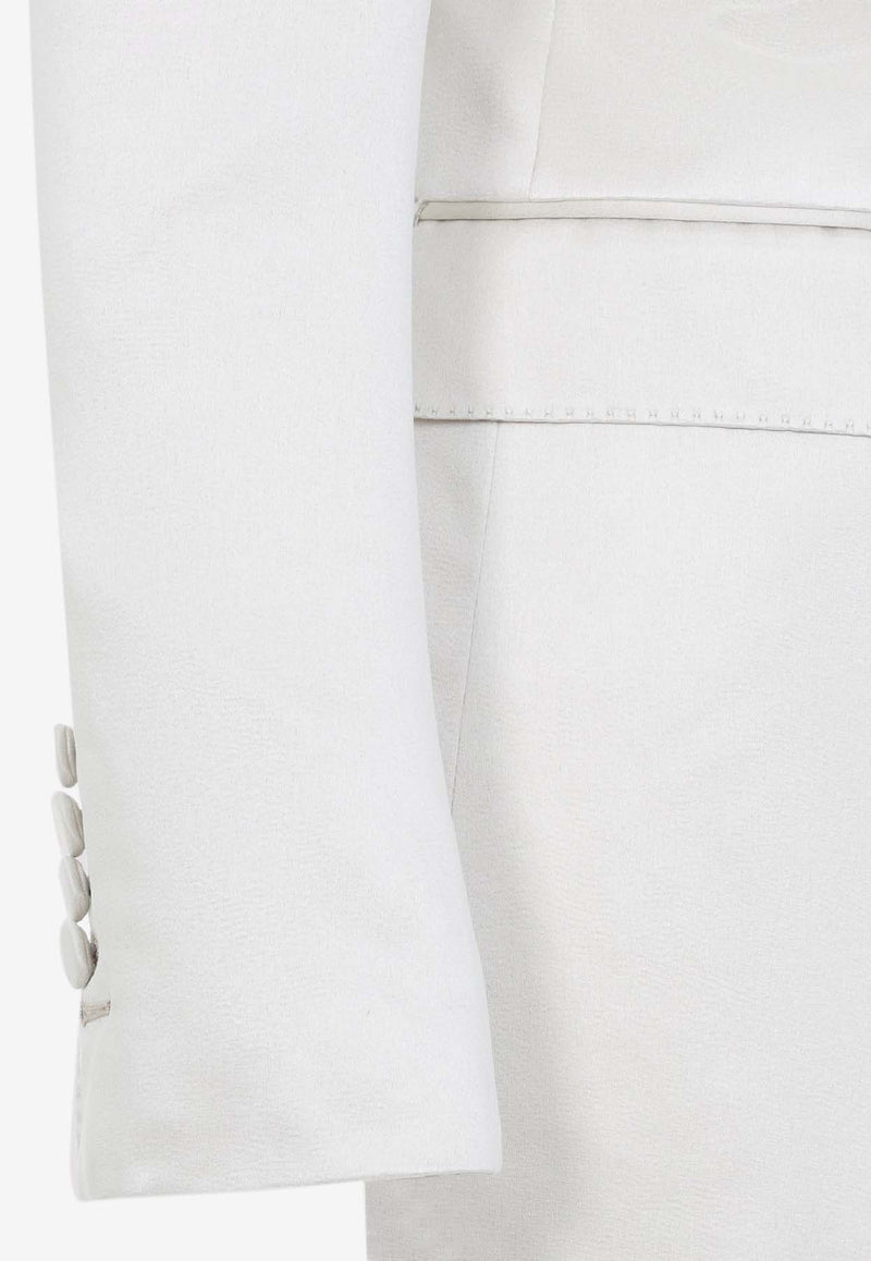 Single-Breasted Satin Blazer