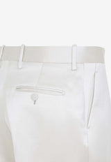 Straight-Leg Satin Tailored Pants