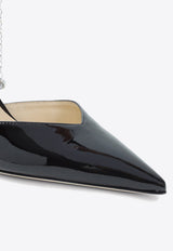 Saeda 85 Crystal Strap Pumps in Patent Leather