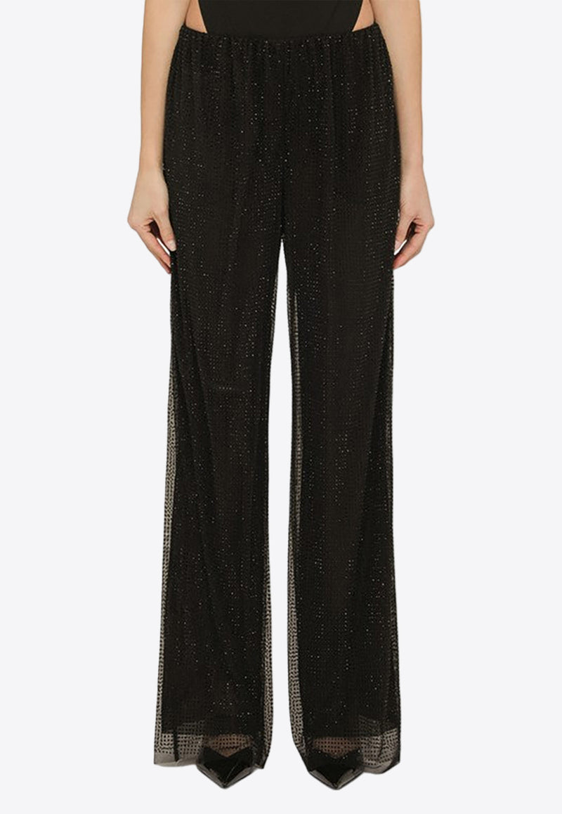 Philosophy Di Lorenzo Serafini Rhinestone Embellished Mesh Pants Black 03160725/O_PHILO-A0555