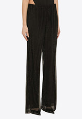 Philosophy Di Lorenzo Serafini Rhinestone Embellished Mesh Pants Black 03160725/O_PHILO-A0555