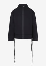 Layered Zip-Up Jacket with Straps