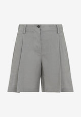 Linen Bermuda Short with Pleats
