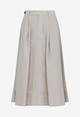 Flared Midi Skirt with Pleats
