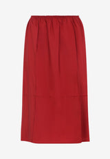 Silk Midi Ruffled Skirt