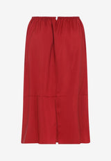 Silk Midi Ruffled Skirt