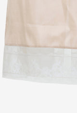 Lace-Trimmed Silk Midi Skirt