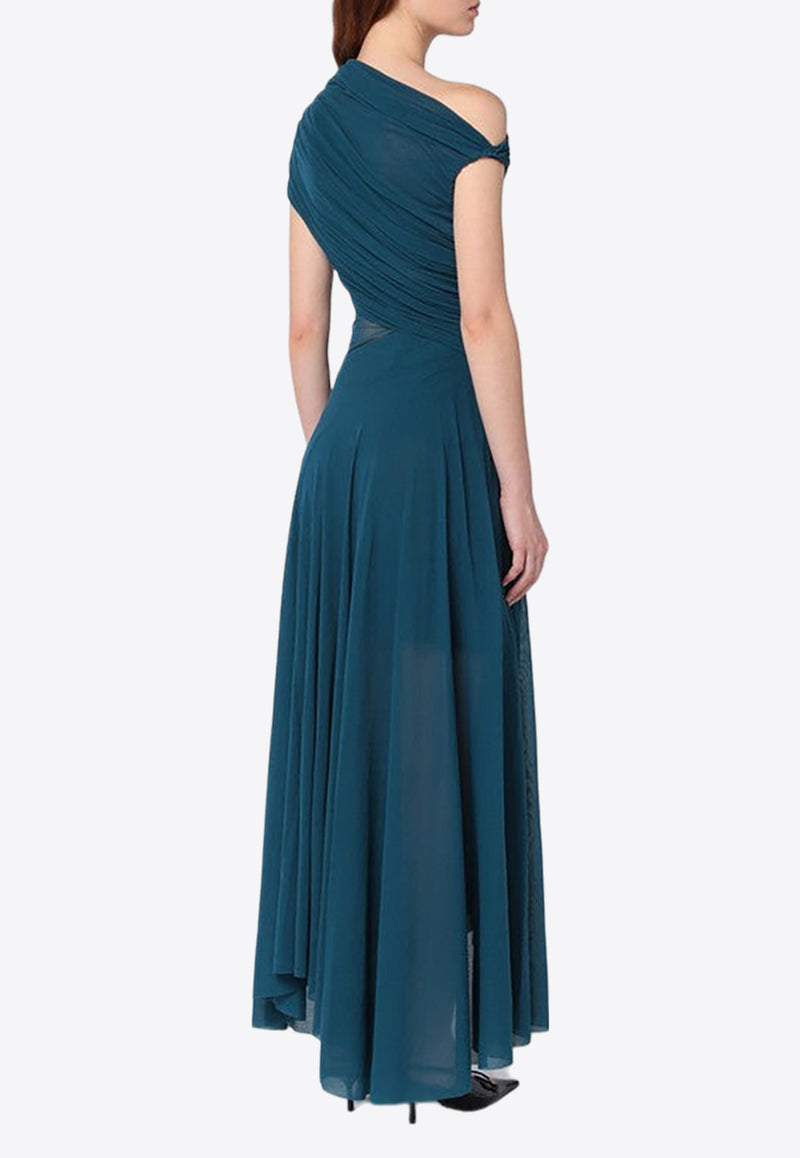 Philosophy Di Lorenzo Serafini Asymmetrical Draped Maxi Dress Blue 04037118/P_PHILO-V0320