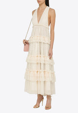 Philosophy Di Lorenzo Serafini V-neck Tiered Maxi Dress White 04050716/O_PHILO-A0002