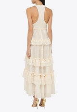 Philosophy Di Lorenzo Serafini V-neck Tiered Maxi Dress White 04050716/O_PHILO-A0002