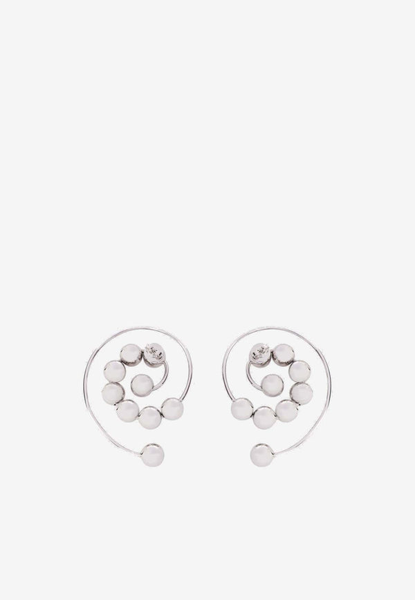Spiral Crystal-Embellished Earrings