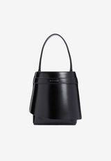 Shark Lock Bucket Bag in Box Leather