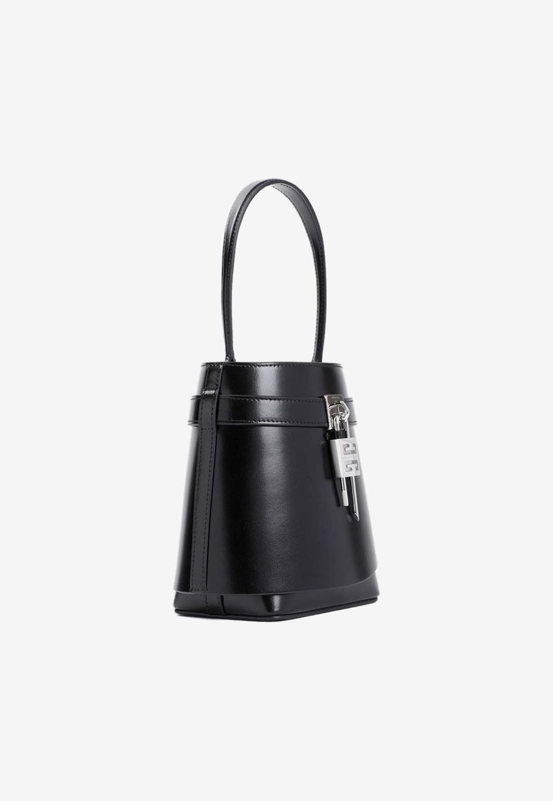 Shark Lock Bucket Bag in Box Leather