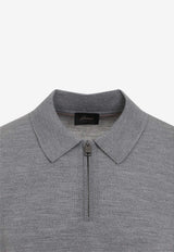 Half-Zip Wool Polo Sweater