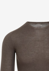 Ribbed Wool Crewneck Sweater