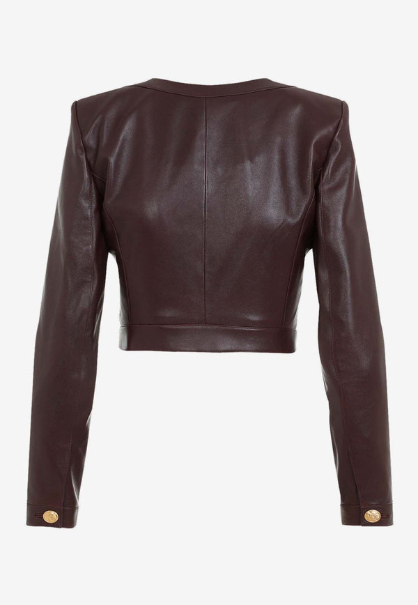 Cropped Chasseur Leather Jacket