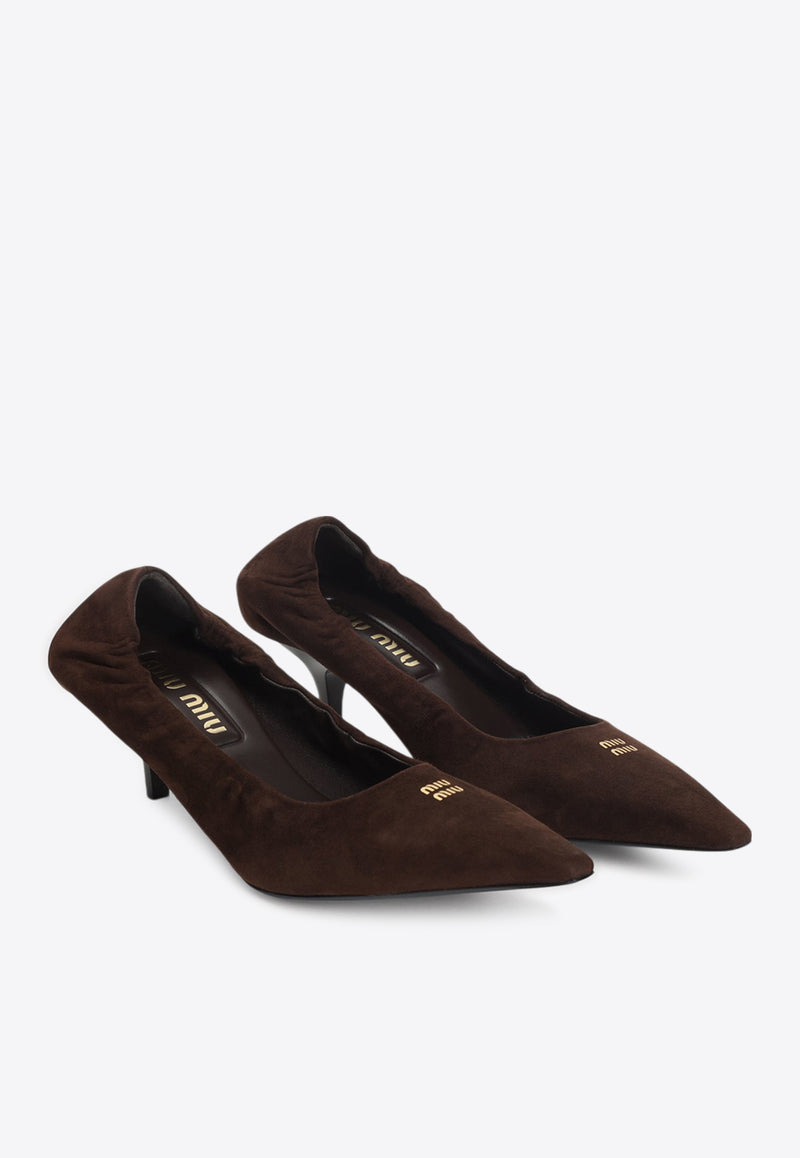55 Elastic Suede Pumps