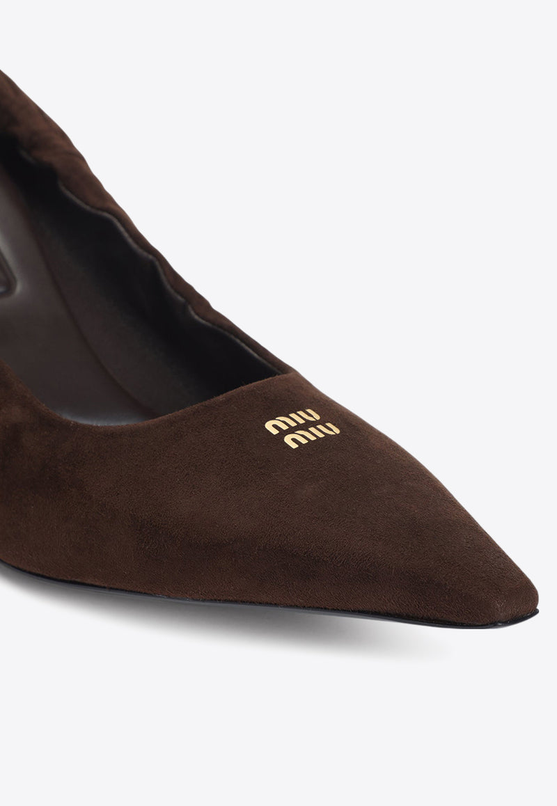 55 Elastic Suede Pumps