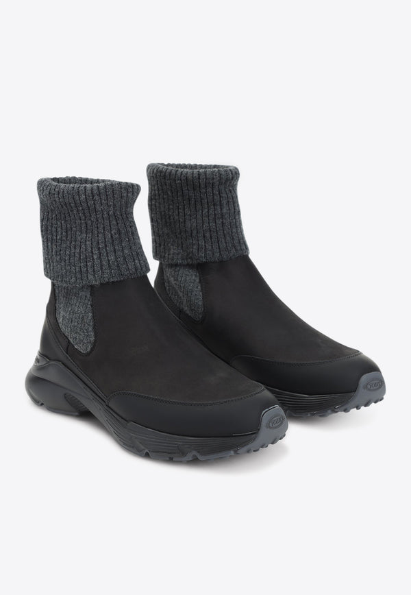 Suede Leather High-Top Sneakers