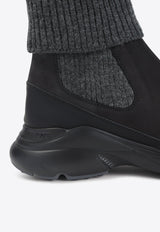 Suede Leather High-Top Sneakers