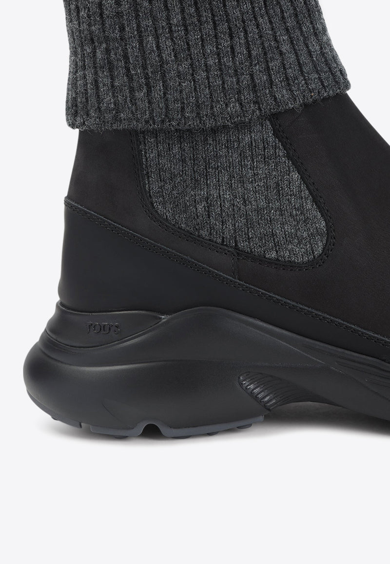 Suede Leather High-Top Sneakers