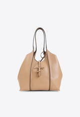 Small T Timeless Grained Leather Tote Bag