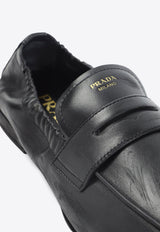 Elastic Calf Leather Loafers