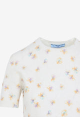 Floral Short-Sleeved Sweater
