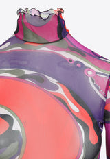 Printed Tulle Maxi Dress