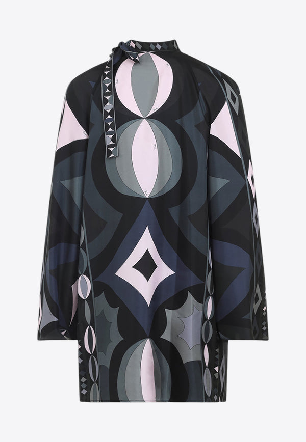 Printed Silk Mini Dress