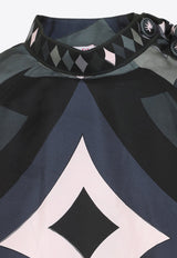 Printed Silk Mini Dress